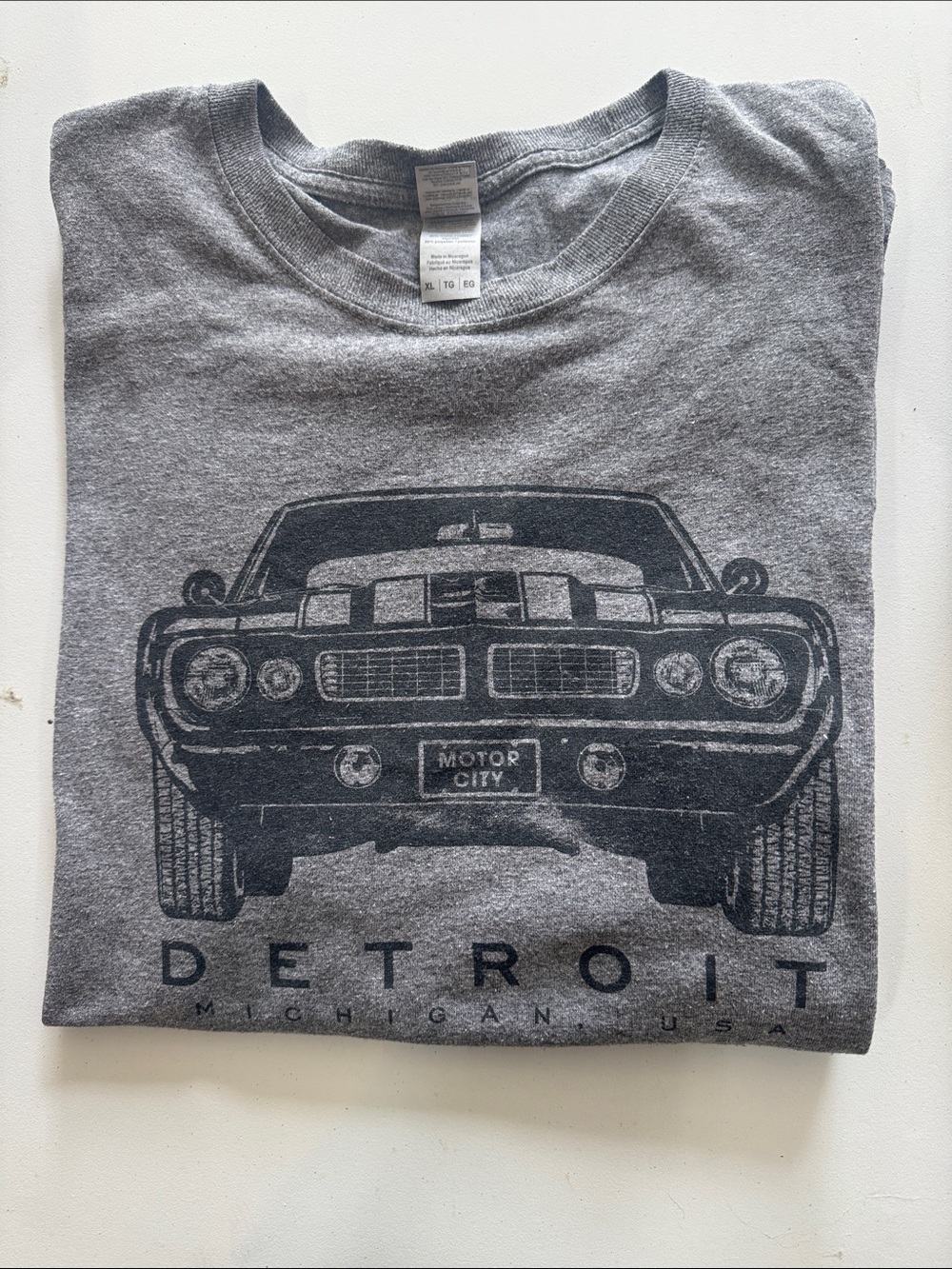 Detroit Motor City Graphic Long Sleeve Tee - Gray